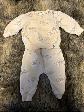 Rabbit + Bear Organic Cotton 2pc Airplane Set 0-3M